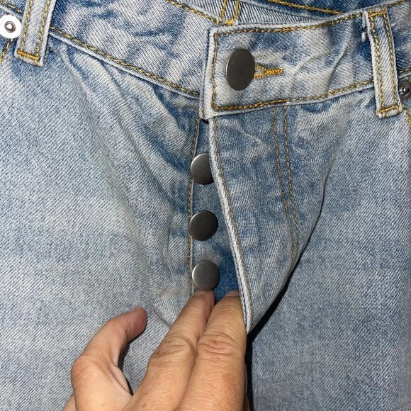 Avec Les Filles Womens Jeans Size 29 High Rise Light Wash Blue Denim Cotton - Picture 4 of 11